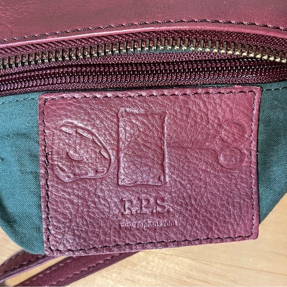 Rock Paper Scissors Burgundy Leather Small Wristlet - Picture 8 of 10